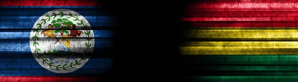 Bandiere Belize Bolivia Sfondo Nero — Foto Stock