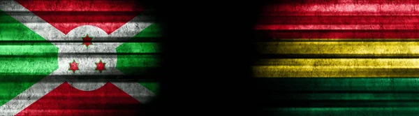Bandiere Burundi Bolivia Sfondo Nero — Foto Stock