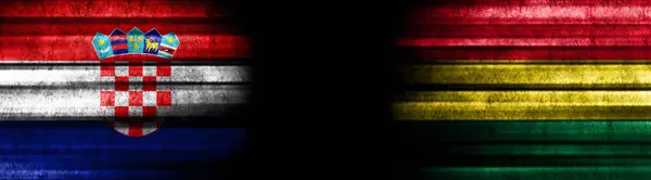 Хорватія Болівія Прапори Чорному Тлі — стокове фото