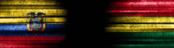 Еквадор Болівія Прапори Чорному Тлі — стокове фото