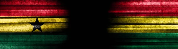 Ghana Und Bolivien Fahnen Auf Schwarzem Hintergrund — Stockfoto