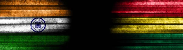 India Bolivia Flags Black Background — Stock Photo, Image