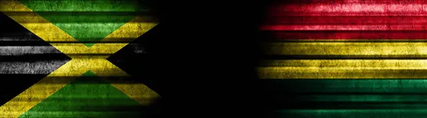 Флаги Ямайки Боливии Чёрном Фоне — стоковое фото