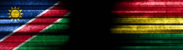 Bandiere Namibia Bolivia Sfondo Nero — Foto Stock