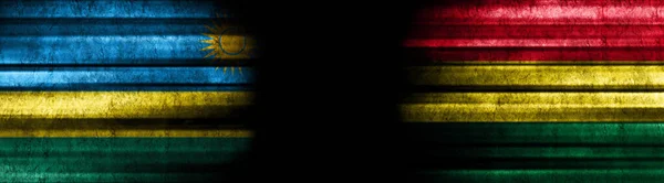 Флаги Руанды Боливии Чёрном Фоне — стоковое фото