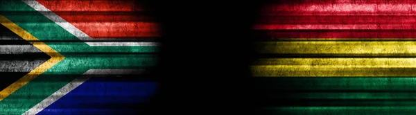 Bandiere Sud Africa Bolivia Sfondo Nero — Foto Stock