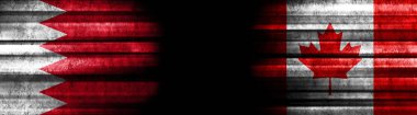 Bahreyn ve Kanada Bayrakları Siyah Arkaplanda