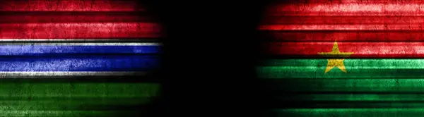 Гамбія Буркіна Фасо Прапори Чорному Тлі — стокове фото