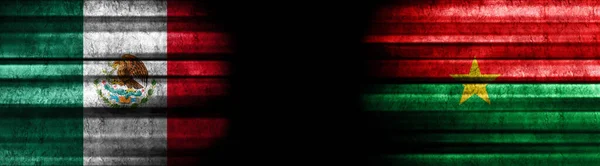 Мексика Буркіна Фасо Прапори Чорному Тлі — стокове фото