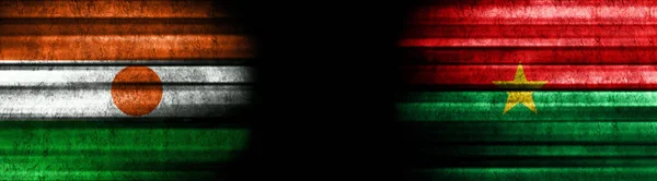 Banderas Níger Burkina Faso Sobre Fondo Negro —  Fotos de Stock