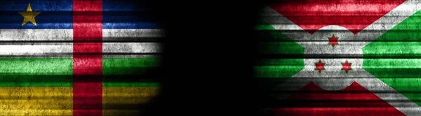 Banderas República Centroafricana Burundi Sobre Fondo Negro —  Fotos de Stock