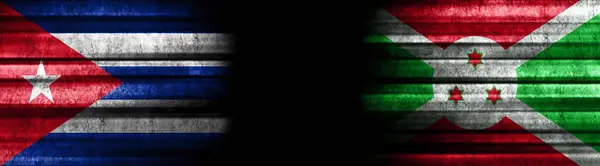 Куби Бурунді Прапори Чорному Тлі — стокове фото