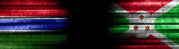Banderas Gambia Burundi Sobre Fondo Negro —  Fotos de Stock