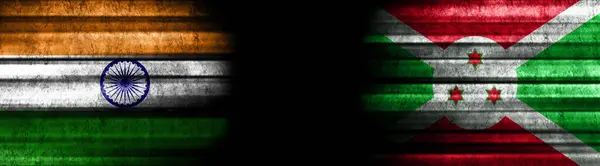 Индия Флаги Бурунди Черном Фоне — стоковое фото