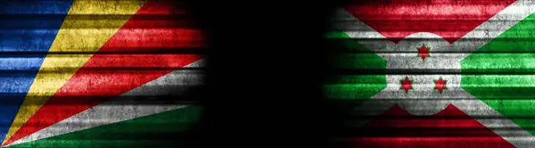 Banderas Seychelles Burundi Sobre Fondo Negro —  Fotos de Stock