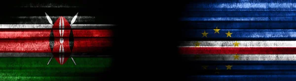 Bandiere Kenya Capo Verde Sfondo Nero — Foto Stock