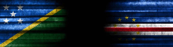 Solomon Islands and Cape Verde Flags on Black Background
