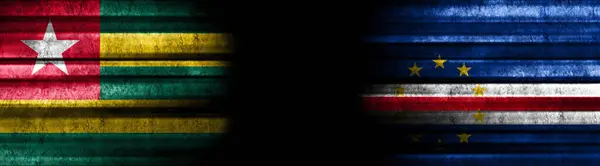 Togo Cape Verde Flags Black Background — Stock Photo, Image