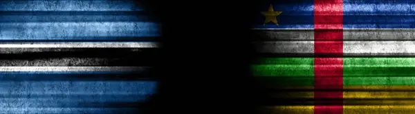 Ботсвана Центральноафриканська Республіка Прапори Чорному Тлі — стокове фото