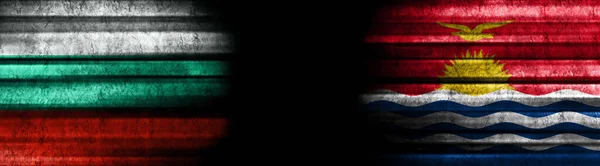 Флаги Болгарии Кирибати Черном Фоне — стоковое фото