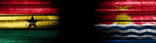 Bandiere Ghana Kiribati Sfondo Nero — Foto Stock