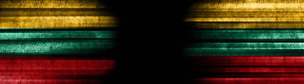 Lithuania and Lithuania Flags on Black Background