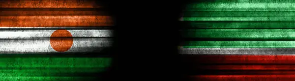 Σημαίες Του Νίγηρα Και Της Τσετσενίας — Φωτογραφία Αρχείου
