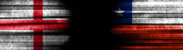 England Chile Flags Black Background — Stock Photo, Image