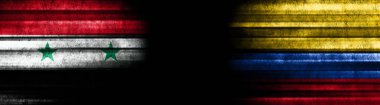 Kara Arkaplanda Suriye ve Kolombiya Bayrakları