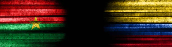 Флаги Буркина Фасо Колумбии Чёрном Фоне — стоковое фото