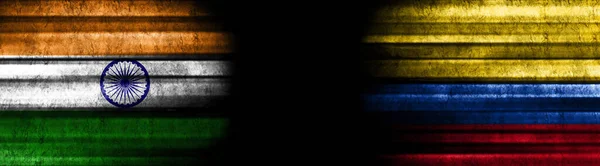 Флаги Индии Колумбии Чёрном Фоне — стоковое фото