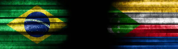 Brasilian Komorien Liput Mustalla Pohjalla — kuvapankkivalokuva