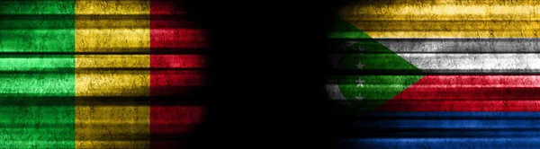 Mali Komorské Vlajky Černém Pozadí — Stock fotografie