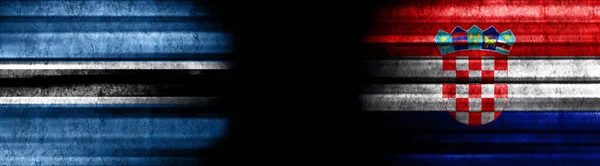 Botswana Chorwacja Flagi Czarnym Tle — Zdjęcie stockowe