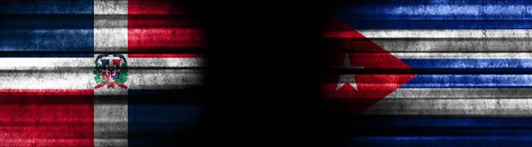 Домініканська Республіка Куба Прапори Чорному Тлі — стокове фото