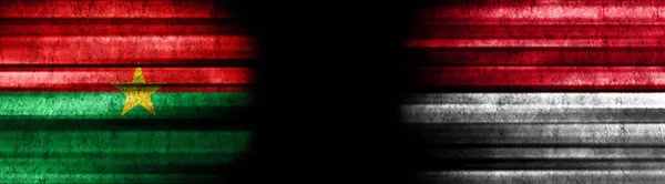 Burkina Faso Mónaco Banderas Sobre Fondo Negro —  Fotos de Stock