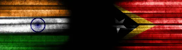 印度和东帝汶黑底国旗 — 图库照片