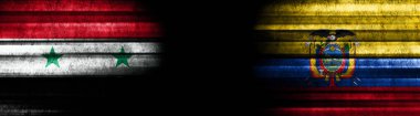 Kara Arkaplanda Suriye ve Ekvador Bayrakları
