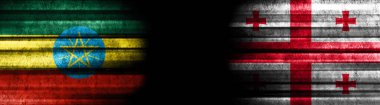 Kara Arkaplanda Etiyopya ve Gürcistan Bayrakları