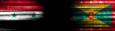 Kara Arkaplanda Suriye ve Grenada Bayrakları