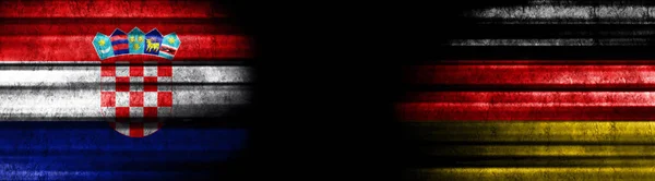 Croacia Alemania Banderas Sobre Fondo Negro —  Fotos de Stock