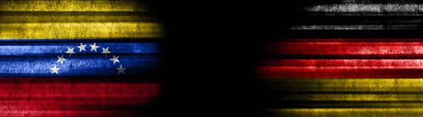 Флаги Венесуэлы Германии Чёрном Фоне — стоковое фото