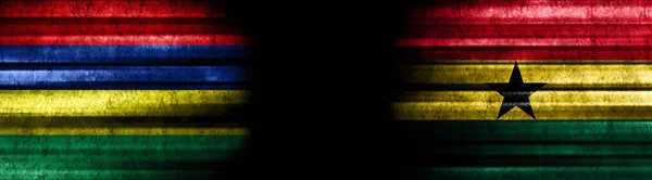Mauricio Ghana Banderas Sobre Fondo Negro — Foto de Stock