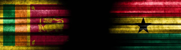 Флаги Шри Ланки Ганы Чёрном Фоне — стоковое фото