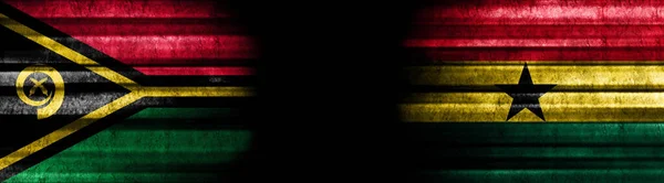 Вануату Гана Прапори Чорному Тлі — стокове фото
