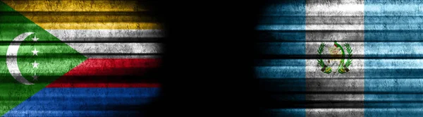 Banderas Comoras Guatemala Sobre Fondo Negro — Foto de Stock