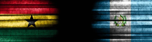 Γκάνα Και Γουατεμάλα Σημαίες Μαύρο Φόντο — Φωτογραφία Αρχείου