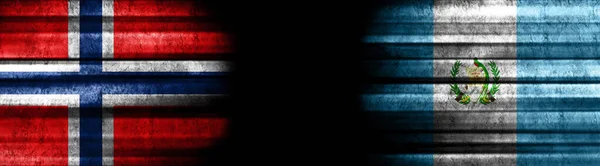 Norway Guatemala Flags Black Background — Stock Photo, Image