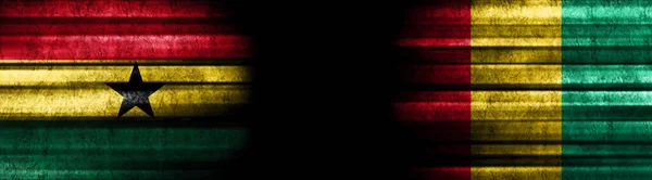Ghana Guinea Banderas Sobre Fondo Negro —  Fotos de Stock