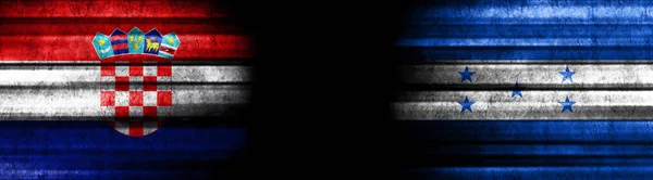 Флаги Хорватии Гондураса Чёрном Фоне — стоковое фото